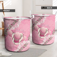 Hawaii Maui Island Flowers Lei Laundry Basket Lokelani Rose Pink LT7 - Polynesian Pride