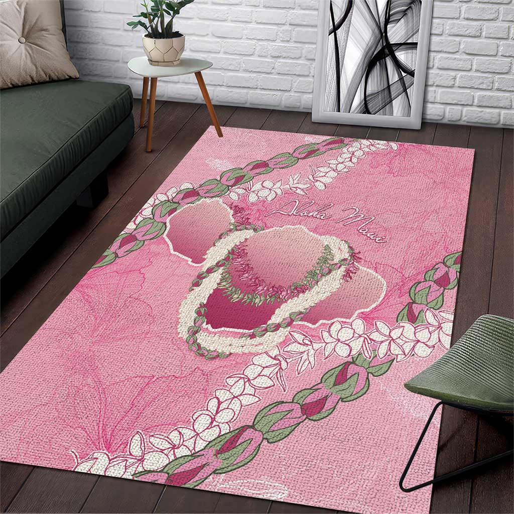 Hawaii Maui Island Flowers Lei Area Rug Lokelani Rose Pink LT7 Pink - Polynesian Pride