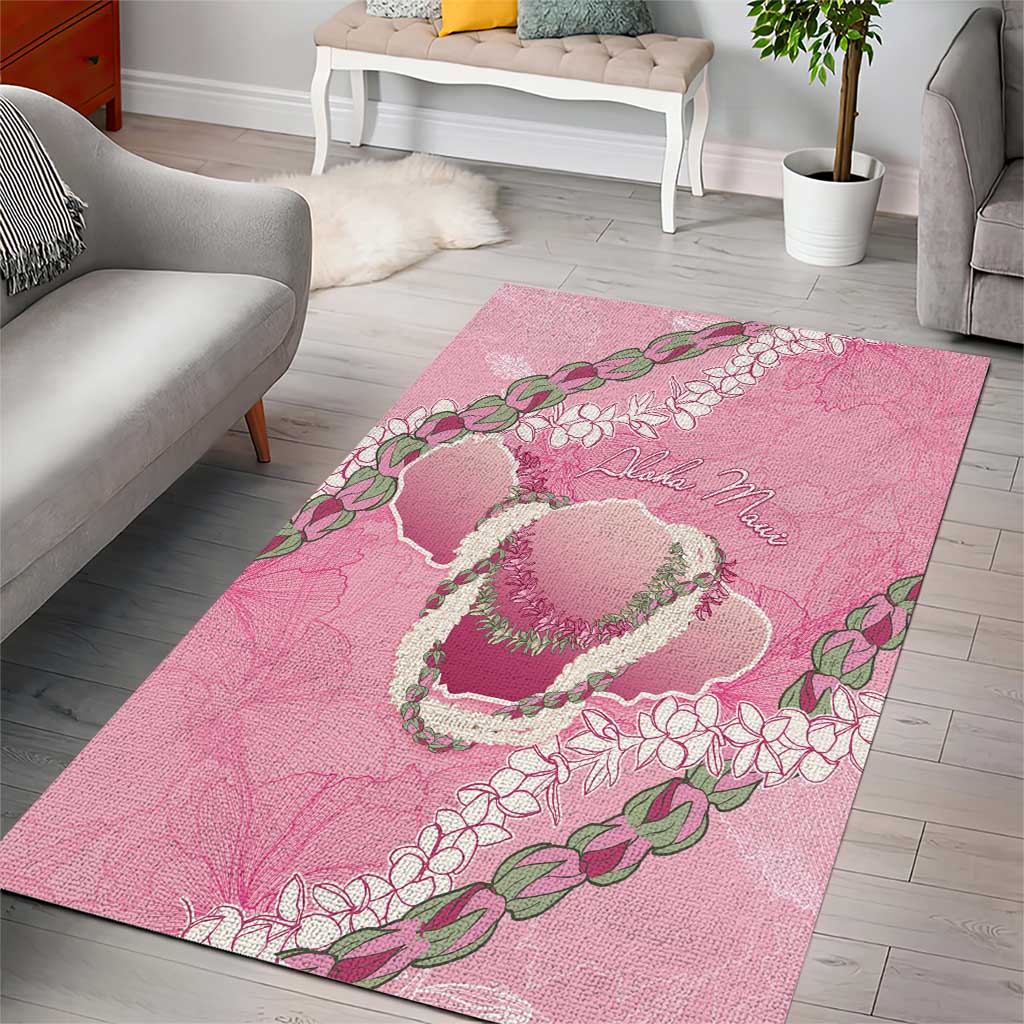 Hawaii Maui Island Flowers Lei Area Rug Lokelani Rose Pink LT7 - Polynesian Pride