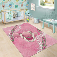 Hawaii Maui Island Flowers Lei Area Rug Lokelani Rose Pink LT7 - Polynesian Pride