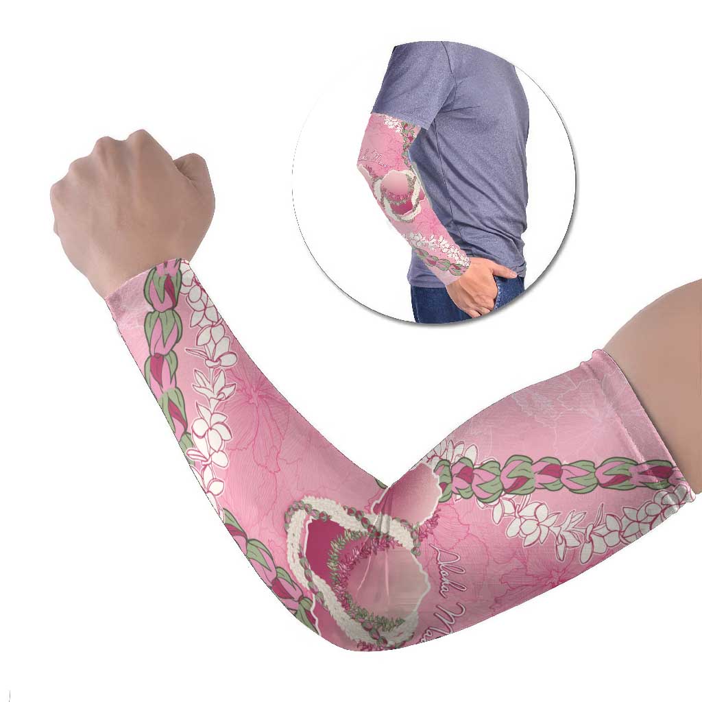Hawaii Maui Island Flowers Lei Arm Sleeves Lokelani Rose Pink LT7 Set of 2 Pink - Polynesian Pride