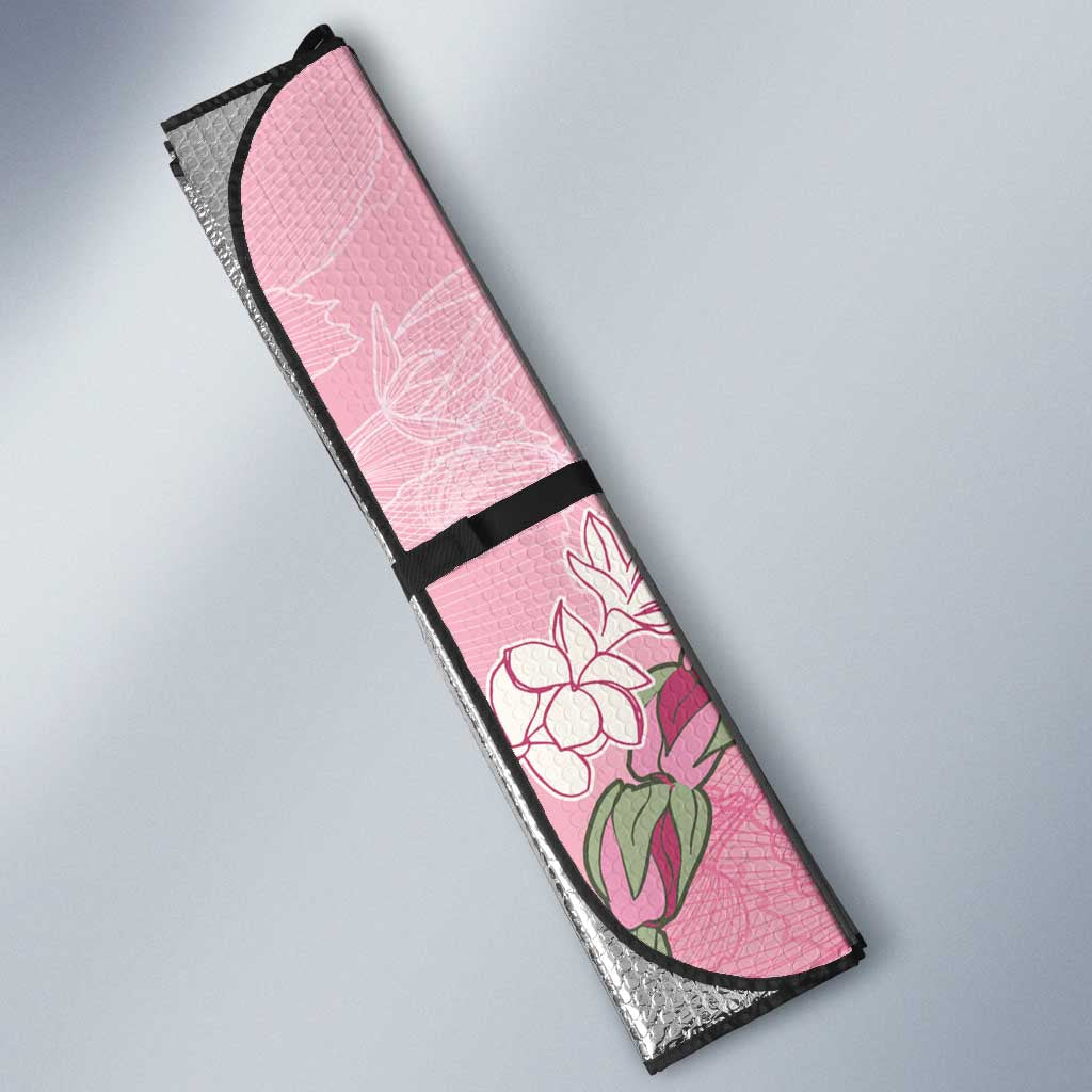 Hawaii Maui Island Flowers Lei Auto Sun Shade Lokelani Rose Pink LT7 - Polynesian Pride