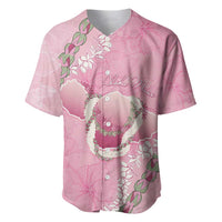 Hawaii Maui Island Flowers Lei Baseball Jersey Lokelani Rose Pink LT7 Pink - Polynesian Pride