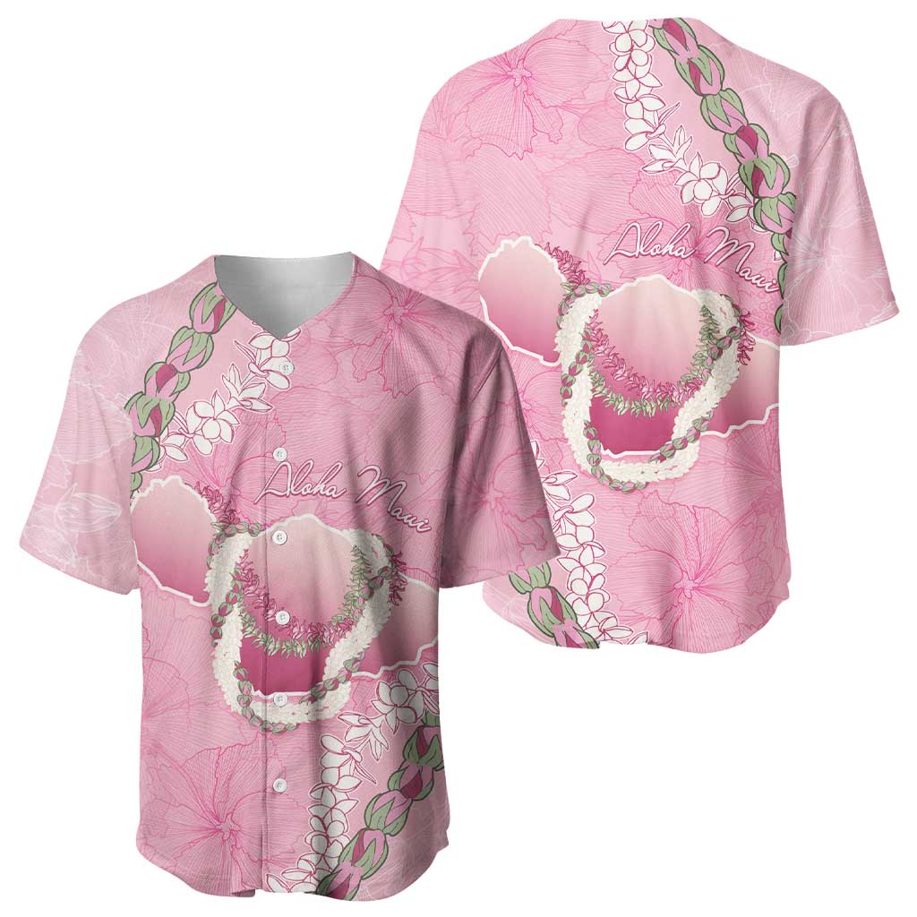 Hawaii Maui Island Flowers Lei Baseball Jersey Lokelani Rose Pink LT7 - Polynesian Pride