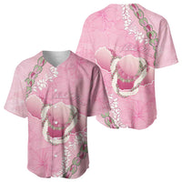 Hawaii Maui Island Flowers Lei Baseball Jersey Lokelani Rose Pink LT7 - Polynesian Pride