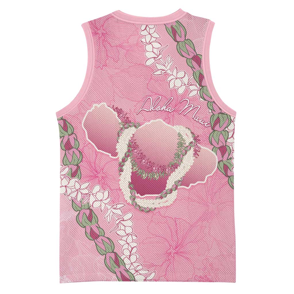 Hawaii Maui Island Flowers Lei Basketball Jersey Lokelani Rose Pink LT7 - Polynesian Pride
