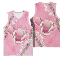 Hawaii Maui Island Flowers Lei Basketball Jersey Lokelani Rose Pink LT7 - Polynesian Pride