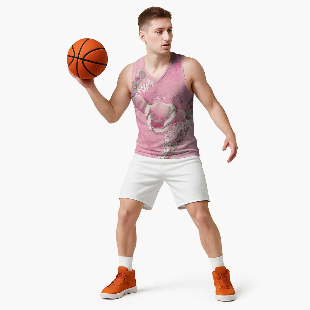 Hawaii Maui Island Flowers Lei Basketball Jersey Lokelani Rose Pink LT7 - Polynesian Pride