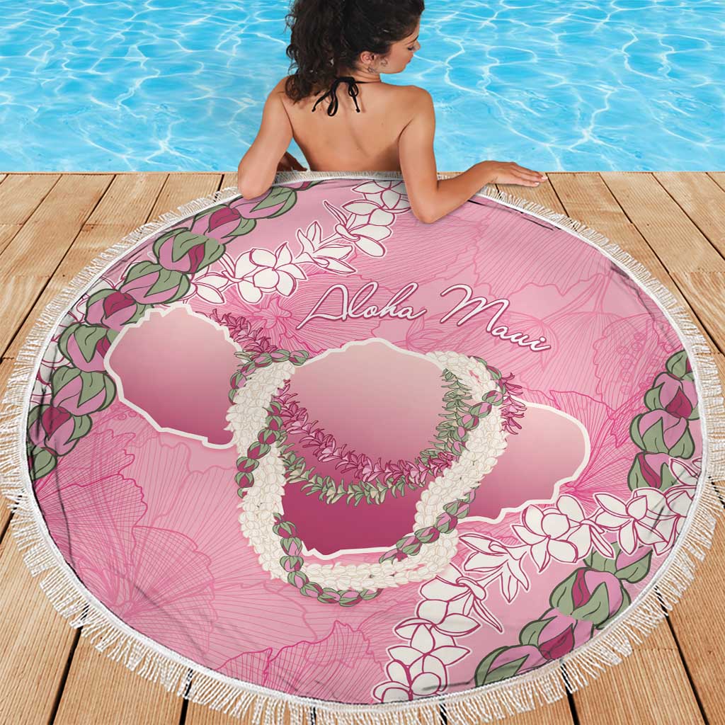 Hawaii Maui Island Flowers Lei Beach Blanket Lokelani Rose Pink