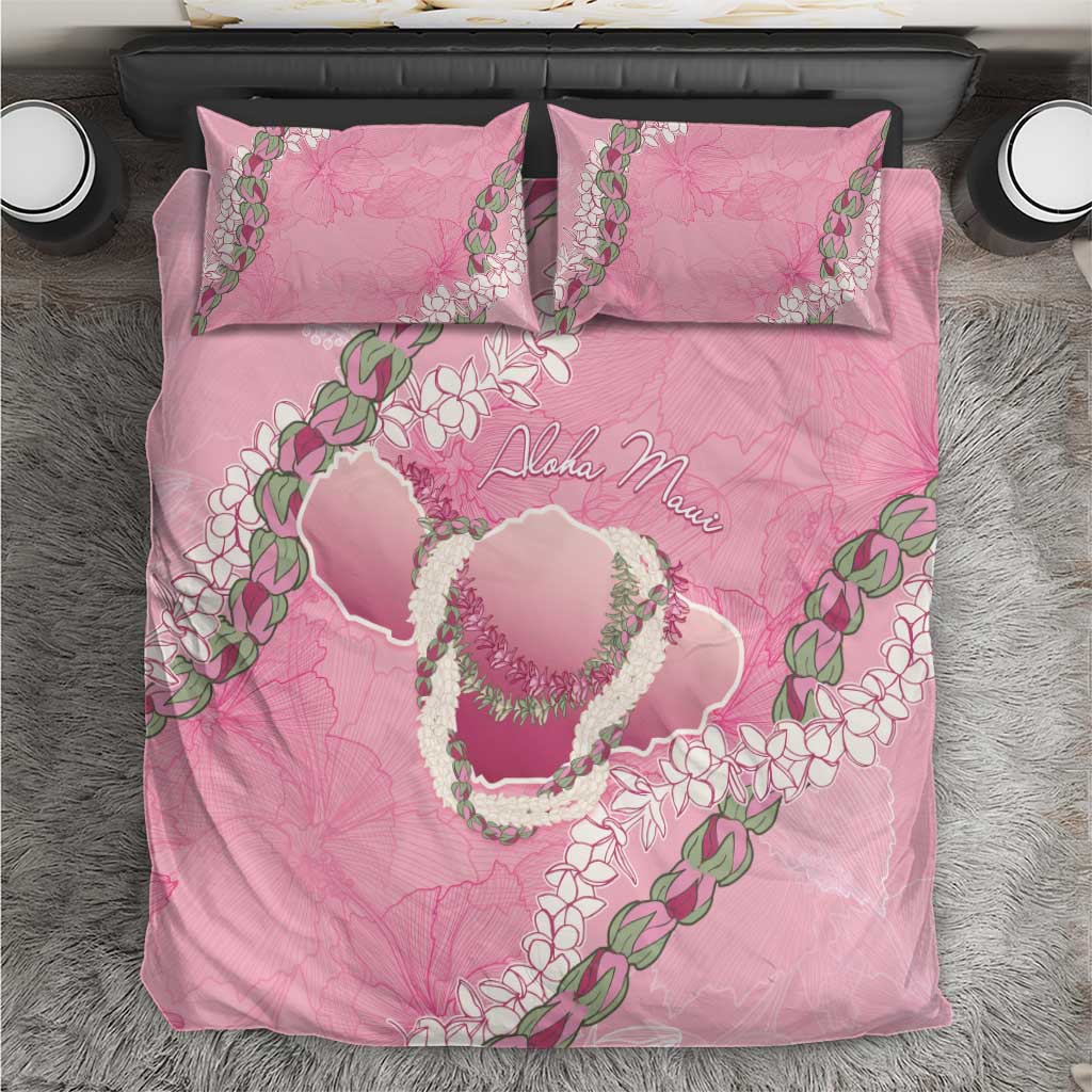 Hawaii Maui Island Flowers Lei Bedding Set Lokelani Rose Pink LT7 Pink - Polynesian Pride