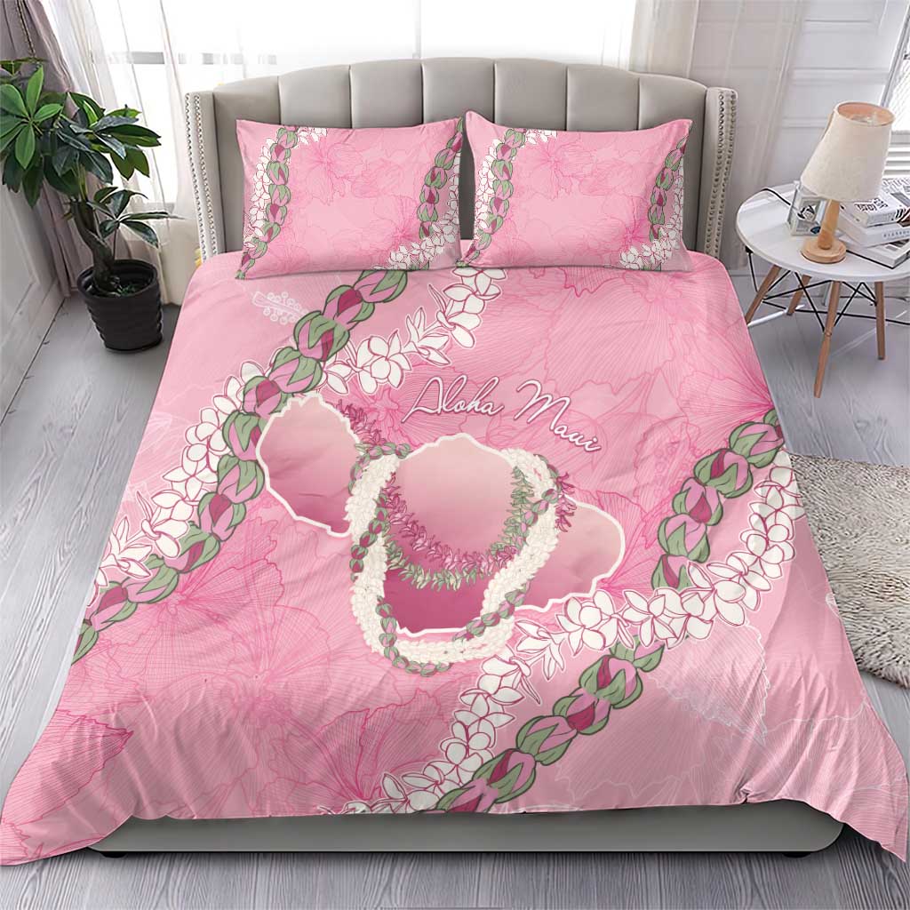 Hawaii Maui Island Flowers Lei Bedding Set Lokelani Rose Pink LT7 - Polynesian Pride