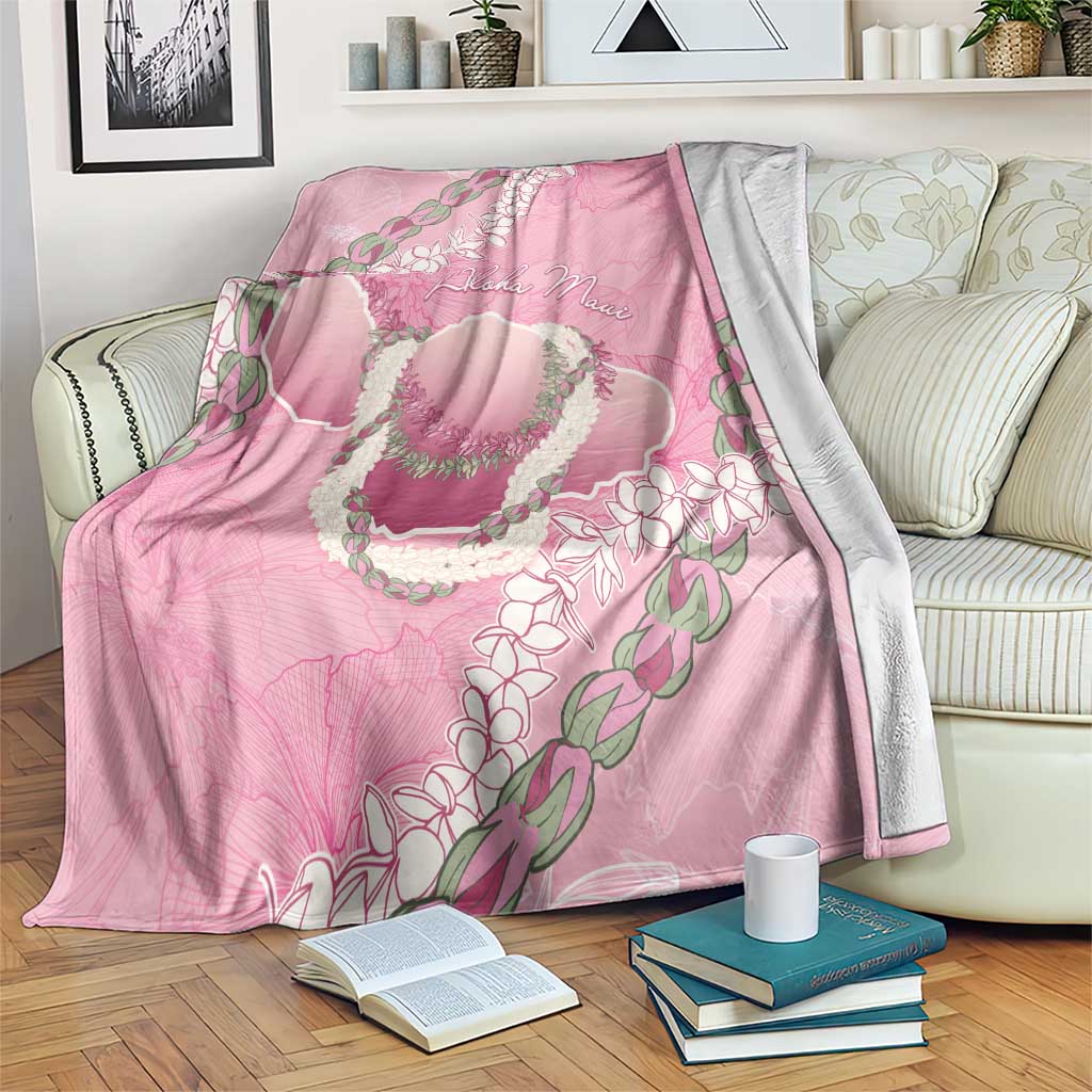 Hawaii Maui Island Flowers Lei Blanket Lokelani Rose Pink