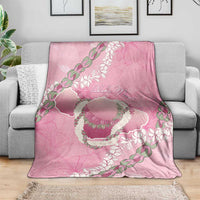 Hawaii Maui Island Flowers Lei Blanket Lokelani Rose Pink