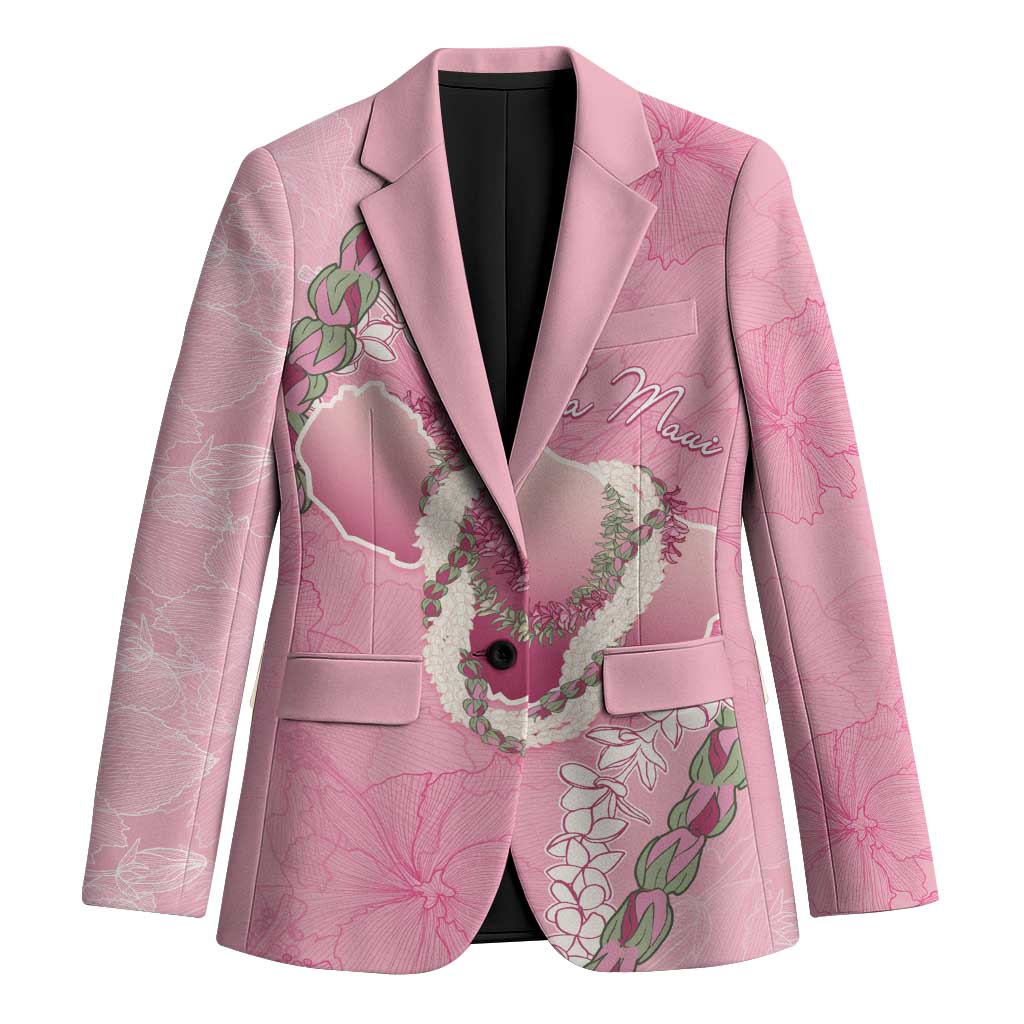 Hawaii Maui Island Flowers Lei Blazer Lokelani Rose Pink LT7 Unisex Pink - Polynesian Pride