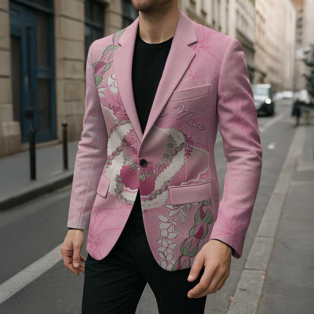Hawaii Maui Island Flowers Lei Blazer Lokelani Rose Pink LT7 - Polynesian Pride