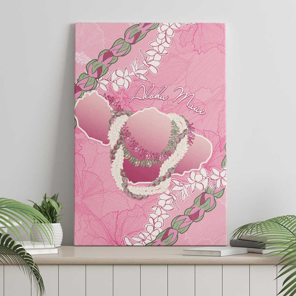 Hawaii Maui Island Flowers Lei Canvas Wall Art Lokelani Rose Pink LT7 - Polynesian Pride