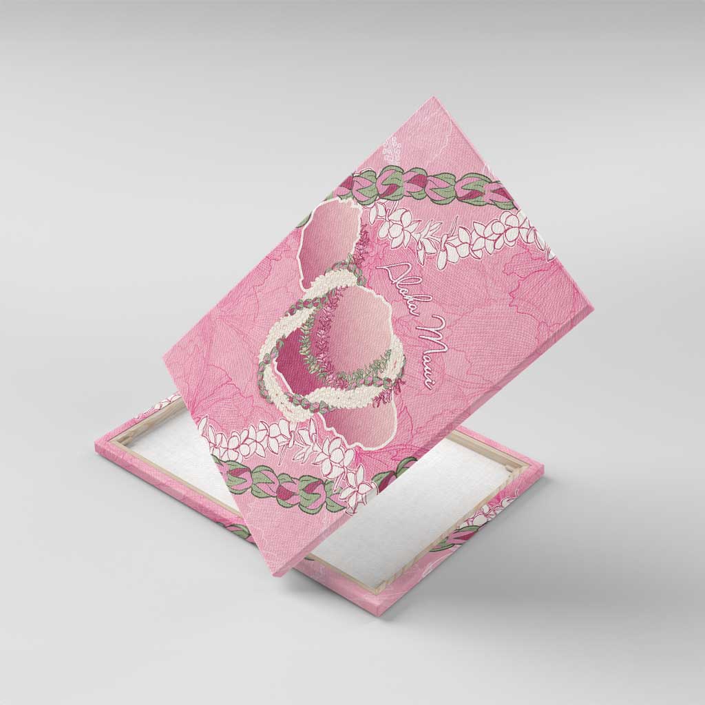 Hawaii Maui Island Flowers Lei Canvas Wall Art Lokelani Rose Pink LT7 With Frame Pink - Polynesian Pride
