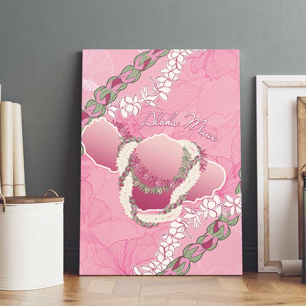 Hawaii Maui Island Flowers Lei Canvas Wall Art Lokelani Rose Pink LT7 - Polynesian Pride