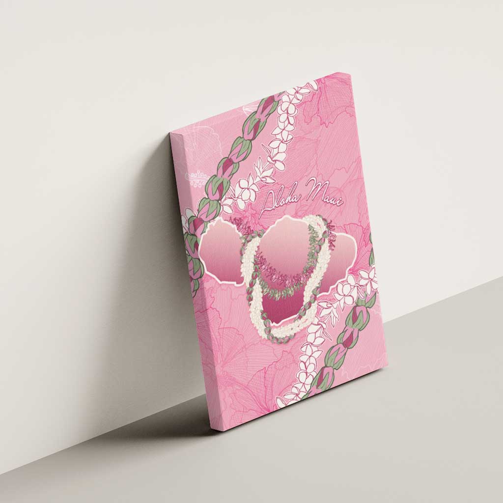 Hawaii Maui Island Flowers Lei Canvas Wall Art Lokelani Rose Pink LT7 - Polynesian Pride