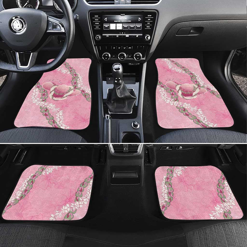 Hawaii Maui Island Flowers Lei Car Mats Lokelani Rose Pink LT7 Set 4pcs Pink - Polynesian Pride