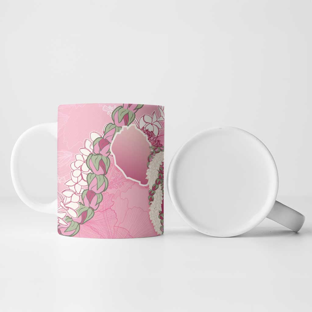 Hawaii Maui Island Flowers Lei Ceramic Mug Lokelani Rose Pink
