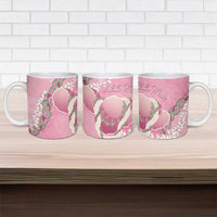 Hawaii Maui Island Flowers Lei Ceramic Mug Lokelani Rose Pink