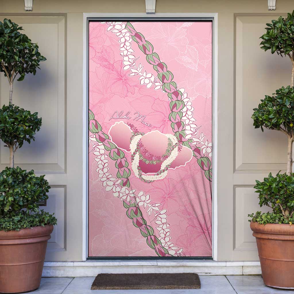 Hawaii Maui Island Flowers Lei Door Cover Lokelani Rose Pink