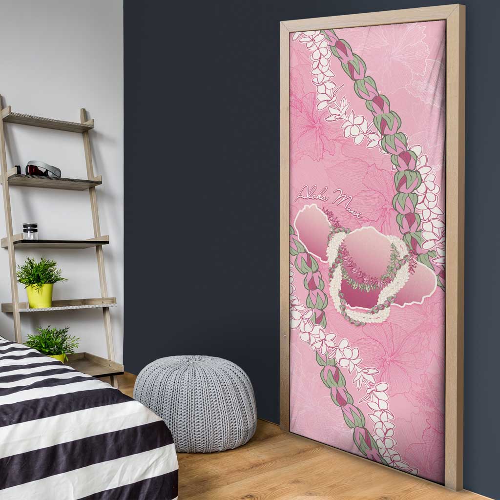Hawaii Maui Island Flowers Lei Door Cover Lokelani Rose Pink