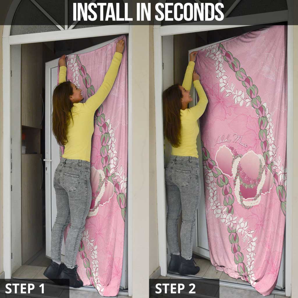 Hawaii Maui Island Flowers Lei Door Cover Lokelani Rose Pink