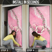 Hawaii Maui Island Flowers Lei Door Cover Lokelani Rose Pink