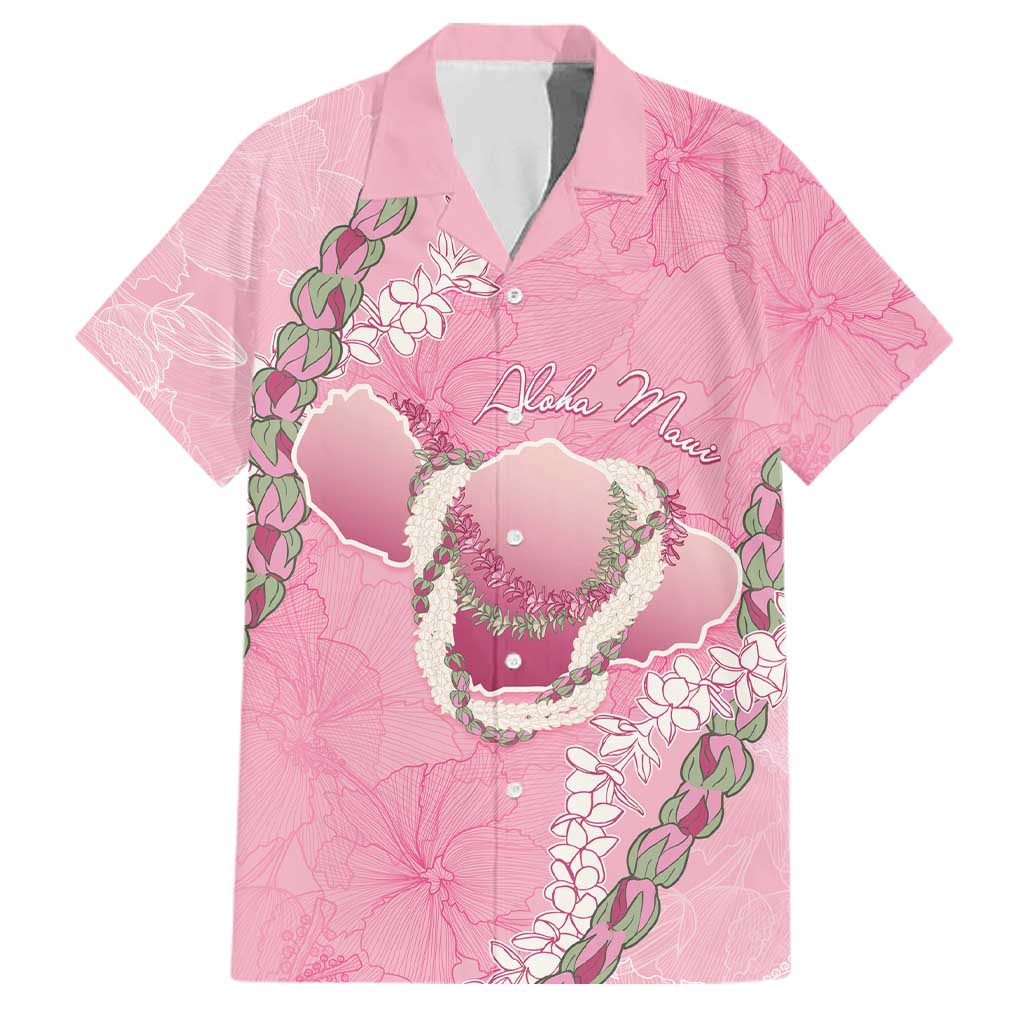 Hawaii Maui Island Flowers Lei Family Matching Mermaid Dress and Hawaiian Shirt Lokelani Rose Pink