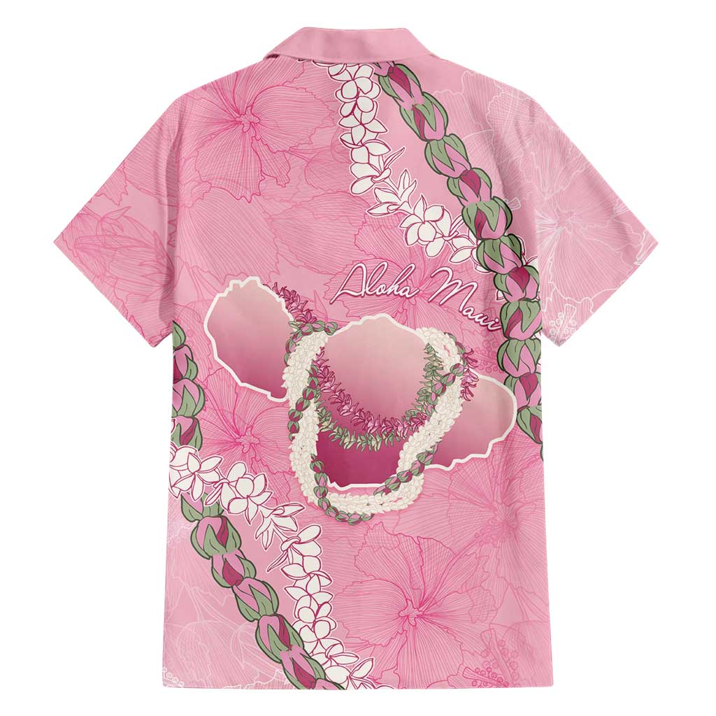Hawaii Maui Island Flowers Lei Family Matching Mermaid Dress and Hawaiian Shirt Lokelani Rose Pink