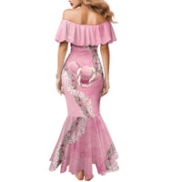 Hawaii Maui Island Flowers Lei Family Matching Mermaid Dress and Hawaiian Shirt Lokelani Rose Pink