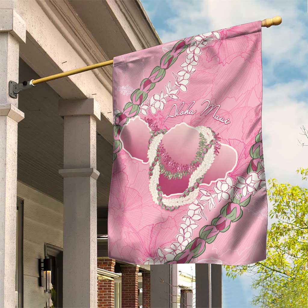 Hawaii Maui Island Flowers Lei Garden Flag Lokelani Rose Pink LT7 House Flag Pink - Polynesian Pride