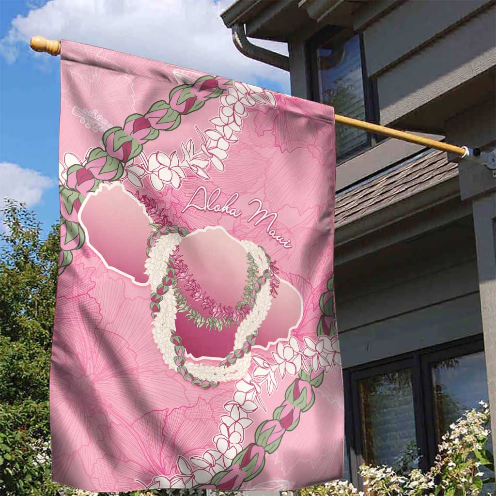 Hawaii Maui Island Flowers Lei Garden Flag Lokelani Rose Pink LT7 - Polynesian Pride