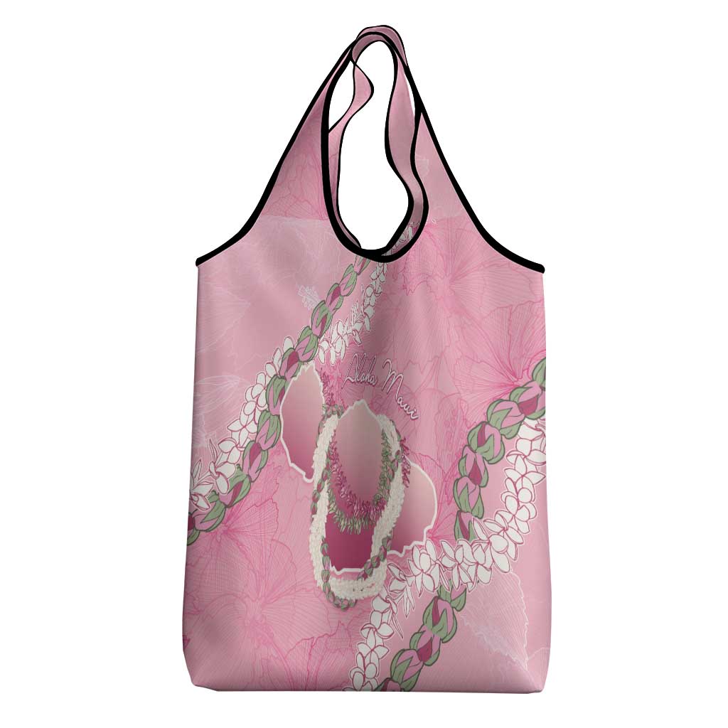 Hawaii Maui Island Flowers Lei Grocery Bag Lokelani Rose Pink LT7 - Polynesian Pride