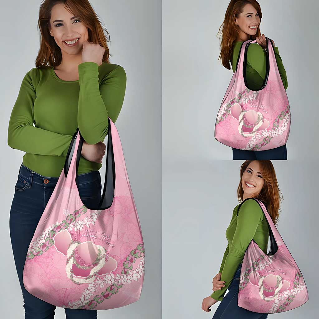 Hawaii Maui Island Flowers Lei Grocery Bag Lokelani Rose Pink LT7 - Polynesian Pride