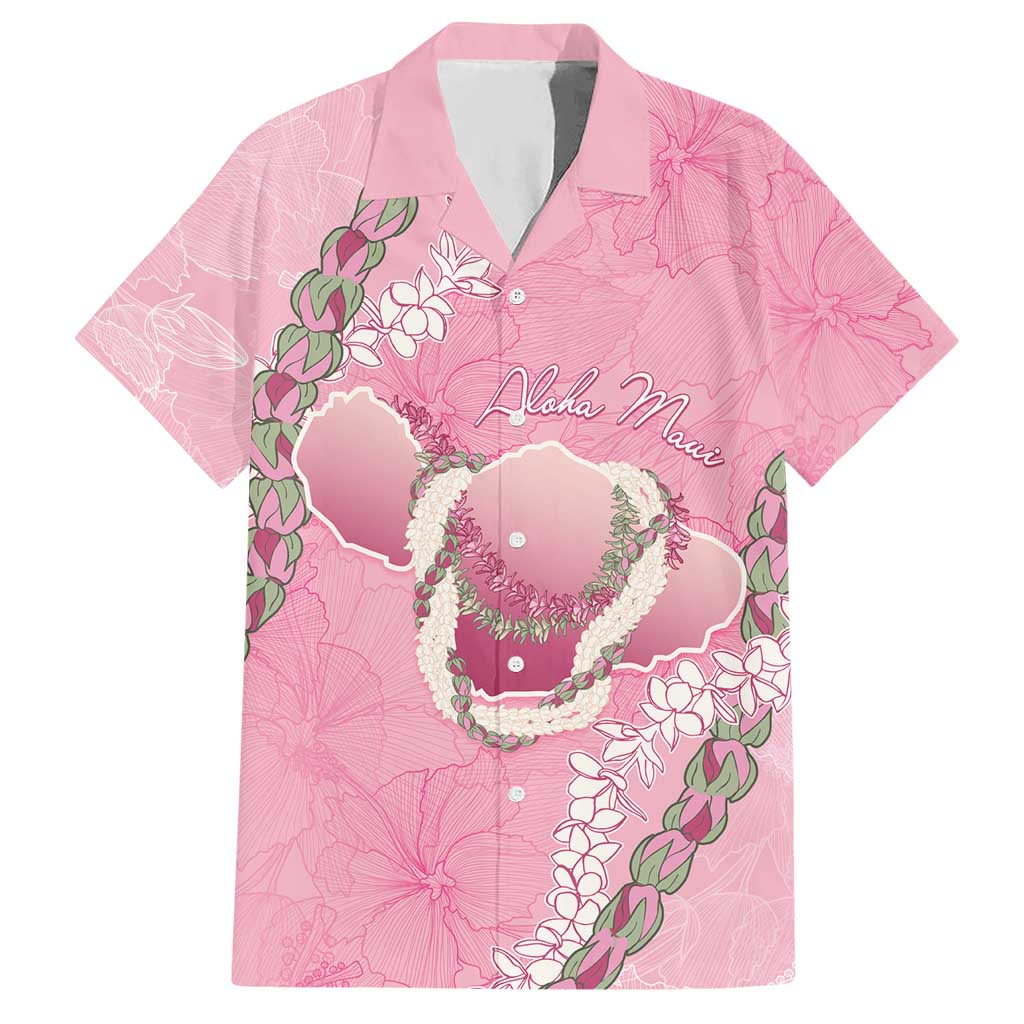 Hawaii Maui Island Flowers Lei Hawaiian Shirt Lokelani Rose Pink LT7 Pink - Polynesian Pride