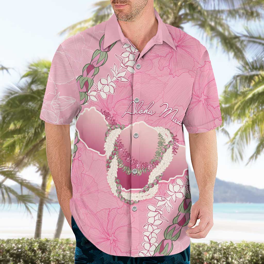 Hawaii Maui Island Flowers Lei Hawaiian Shirt Lokelani Rose Pink LT7 - Polynesian Pride
