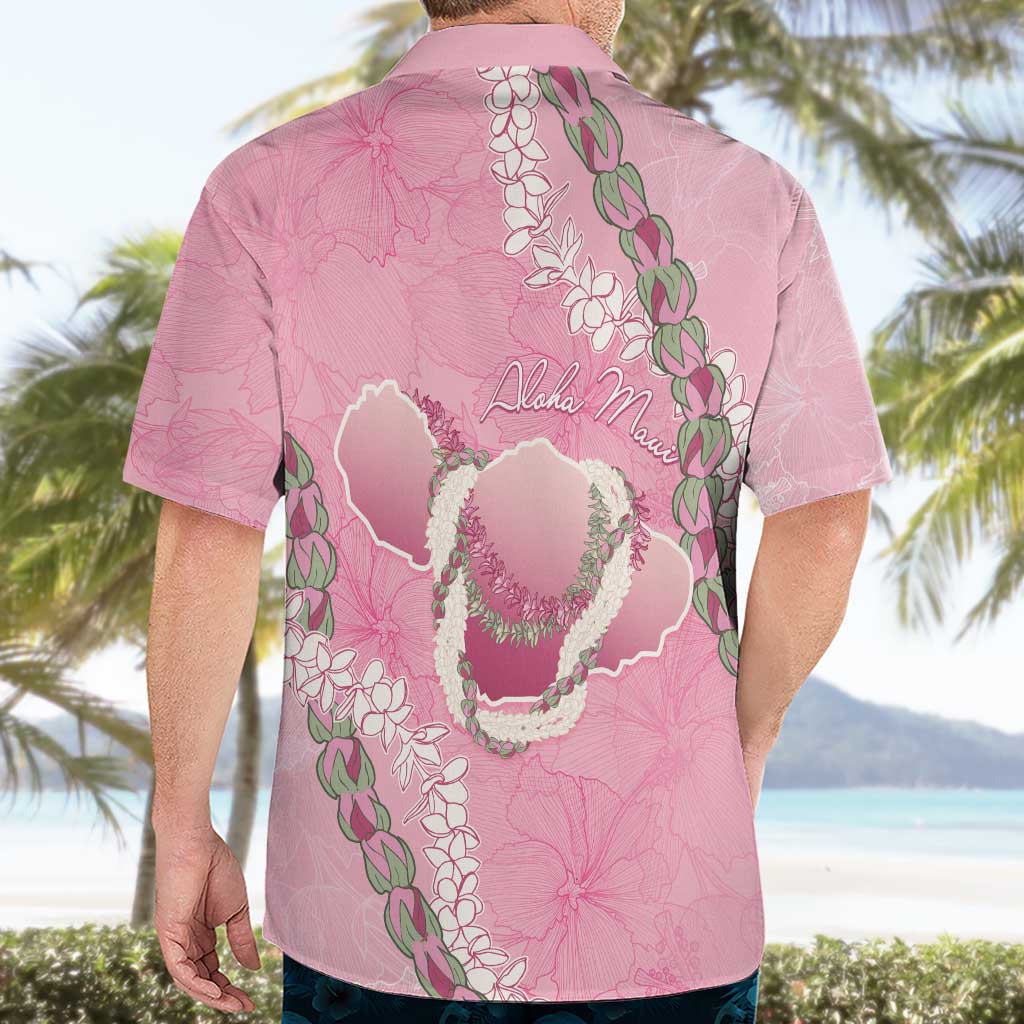 Hawaii Maui Island Flowers Lei Hawaiian Shirt Lokelani Rose Pink LT7 - Polynesian Pride