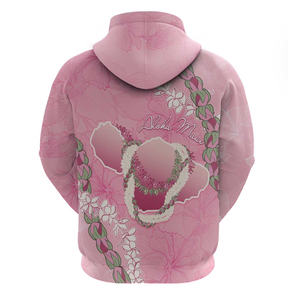 Hawaii Maui Island Flowers Lei Hoodie Lokelani Rose Pink LT7 - Polynesian Pride