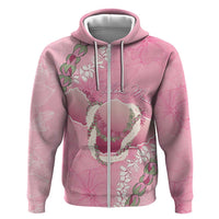 Hawaii Maui Island Flowers Lei Hoodie Lokelani Rose Pink LT7 Zip Hoodie Pink - Polynesian Pride