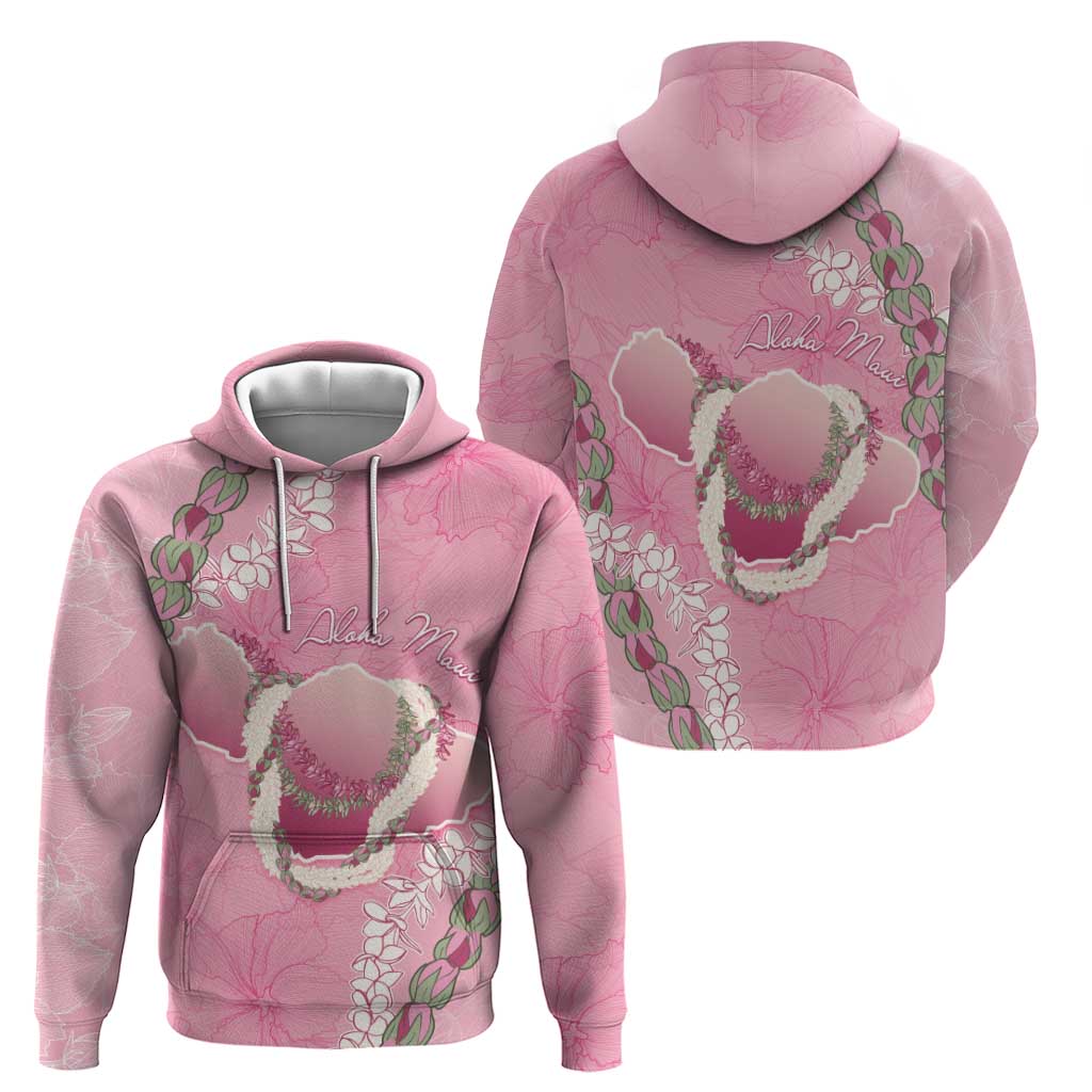 Hawaii Maui Island Flowers Lei Hoodie Lokelani Rose Pink LT7 - Polynesian Pride
