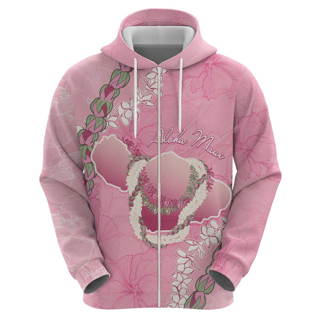 Hawaii Maui Island Flowers Lei Hoodie Lokelani Rose Pink LT7 - Polynesian Pride