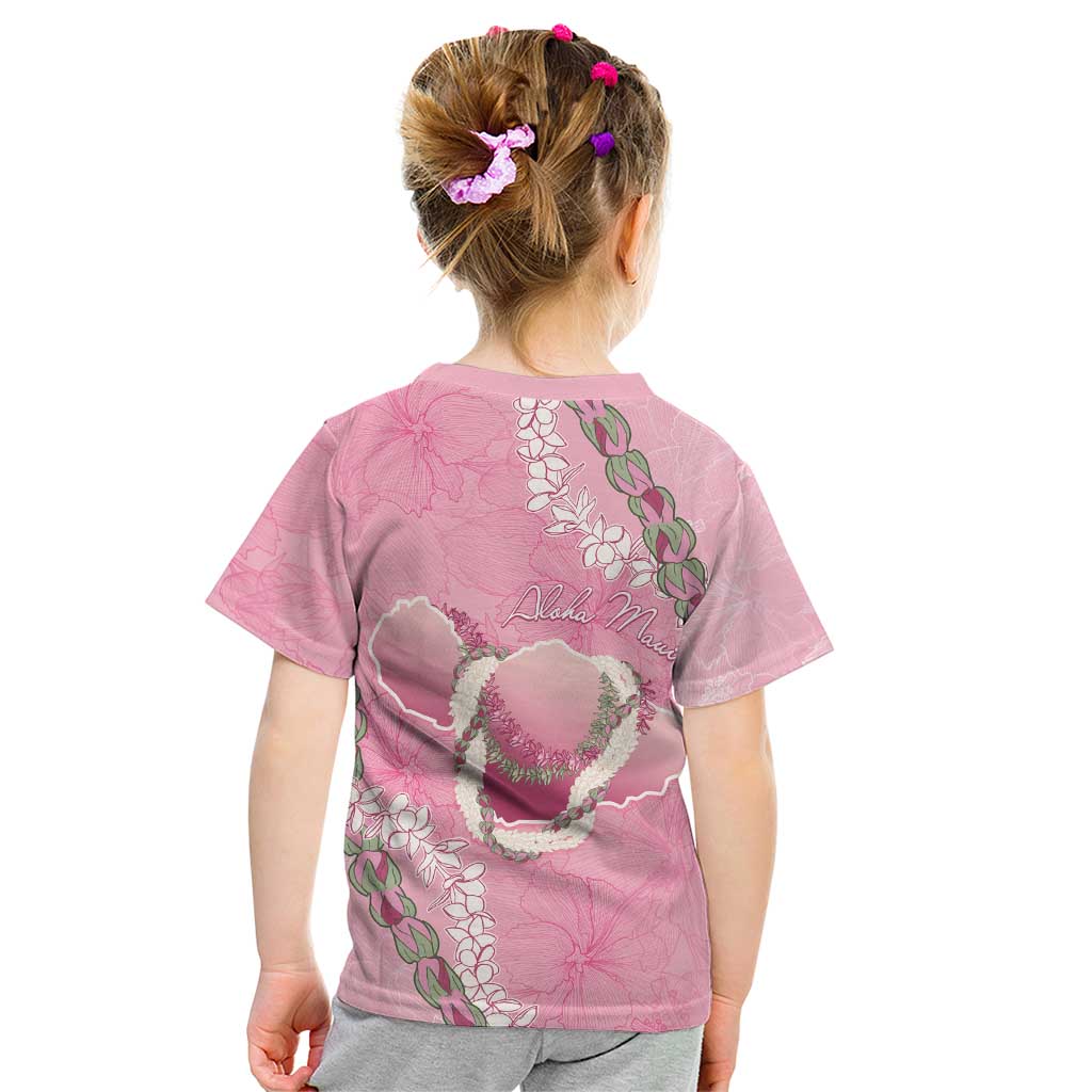 Hawaii Maui Island Flowers Lei Kid T Shirt Lokelani Rose Pink LT7 - Polynesian Pride