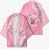 Hawaii Maui Island Flowers Lei Kimono Lokelani Rose Pink LT7 - Polynesian Pride