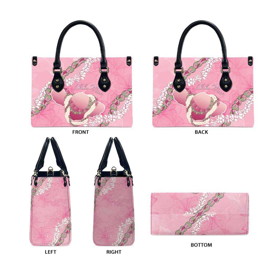 Hawaii Maui Island Flowers Lei Leather Bag Lokelani Rose Pink LT7 - Polynesian Pride