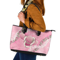 Hawaii Maui Island Flowers Lei Leather Tote Bag Lokelani Rose Pink LT7 Pink - Polynesian Pride