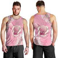 Hawaii Maui Island Flowers Lei Men Tank Top Lokelani Rose Pink LT7 - Polynesian Pride
