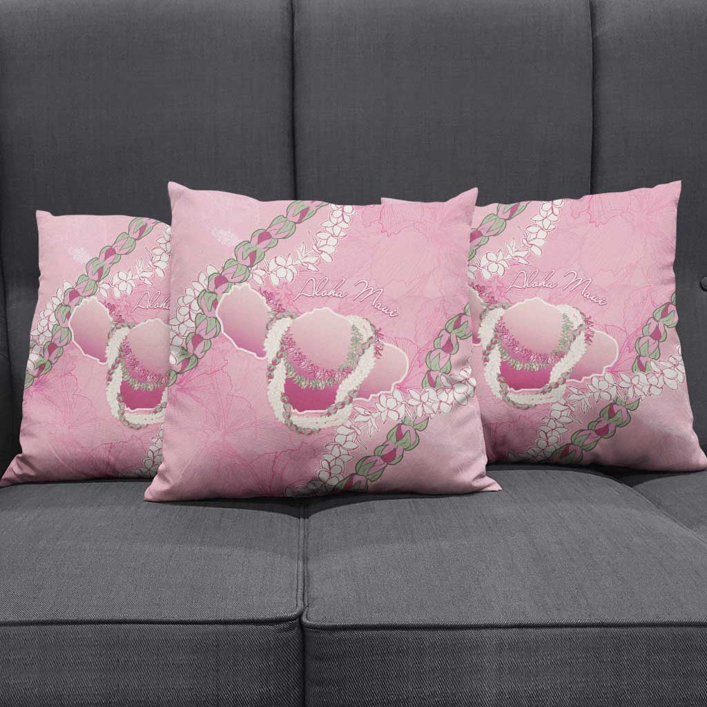 Hawaii Maui Island Flowers Lei Pillow Cover Lokelani Rose Pink LT7 - Polynesian Pride